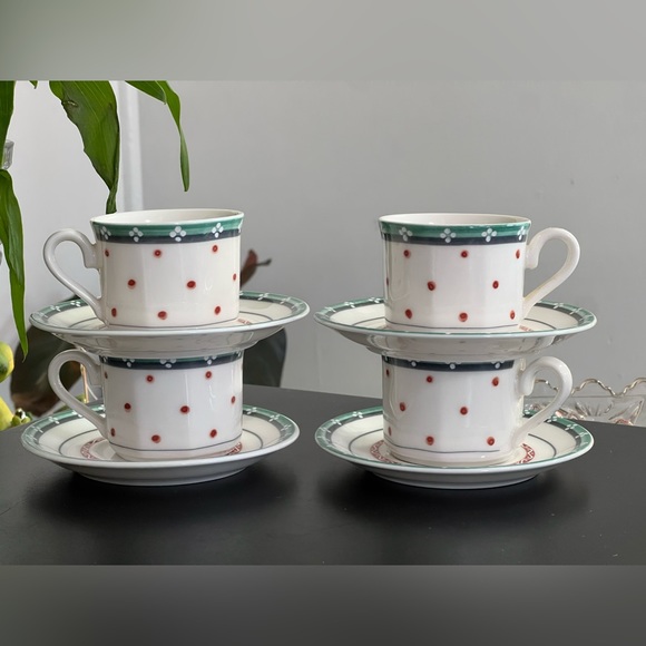 Villeroy And Boch Citta And Campagna Espresso Cup And Saucer Demitasse Set of 4